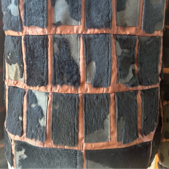 Nicola Berti Animal Fur Patch Work Jacket With Fur Collar Medium EUC! - Picture 6 of 10